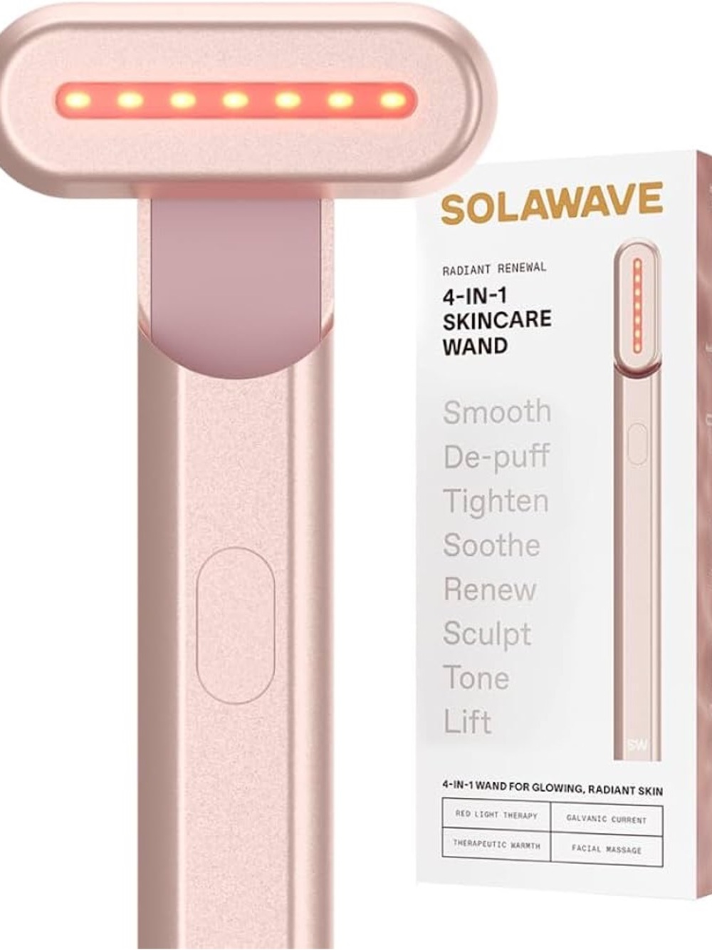 SEALED Solawave 4‑in‑1 Skincare Wand — Rose Gold
